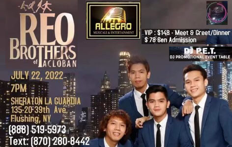 REO Brothers of Tacloban Live in New York City